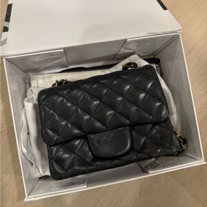 Black Quilted Leather Shoulder Bag